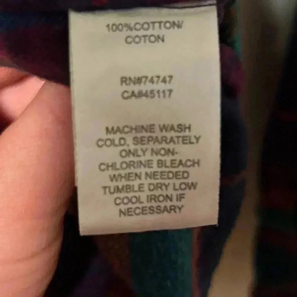 Natural Reflections Vintage Plaid Flannel | Purple, Red, Green Multi | XL - Picture 7 of 8